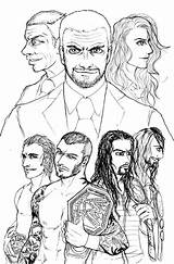 Reigns Seth Rollins Getcolorings Everfreecoloring Randy Orton Ambrose sketch template
