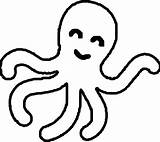 Octopus Coloring Clipart Baby Drawing Simple Squid Color sketch template