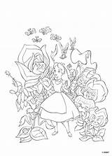 Wonderland Alice Pages Caterpillar Coloring Getcolorings sketch template