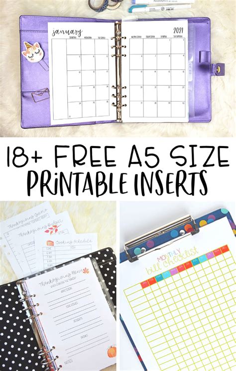 printable inserts   planner planning inspired