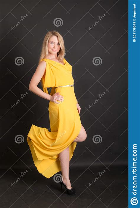 Girl In A Yellow Dress Stock Image Image Of Beauty 261139649