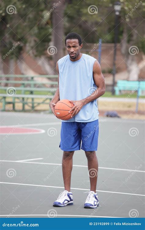 basketball player   court stock image image  black handsome