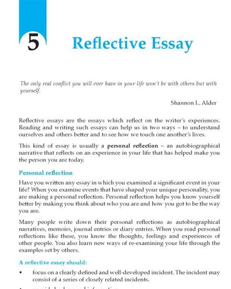 reflective essay   format  sample outline   research paper