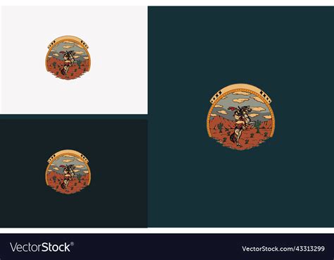 horse  man logo design royalty  vector image
