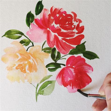 painting flowers  watercolors  paper