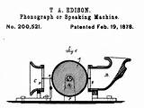 Edison Phonograph 1878 Patent Drawing Tinfoil History sketch template