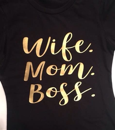 Wife Mom Boss Shirt Funny Tshirts Mom Life Shirt Wifey