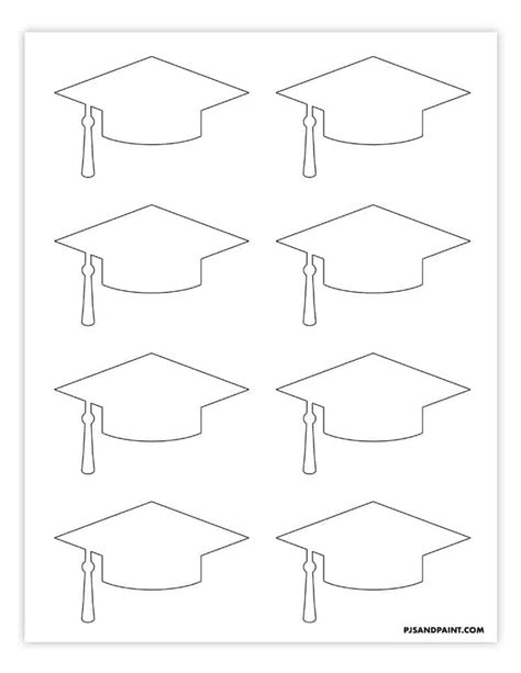 printable graduation cap template  sizes pjs  paint