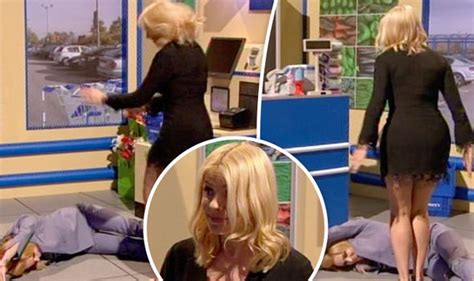 holly willoughby almost flashes massive bush as she thrusts towards