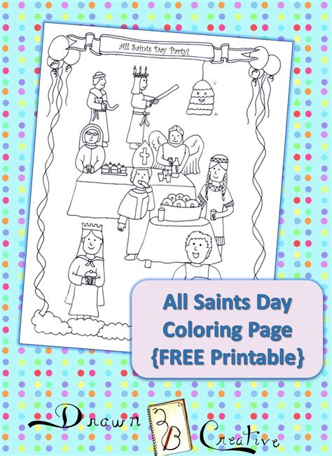 saints day coloring page drawnbcreative