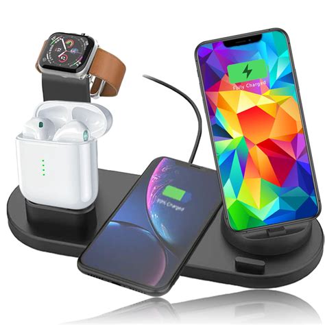 indigi charging stand compatible  iwatch airpod charging dock universal wireless