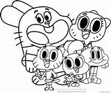 Gumball Coloring Pages Amazing Watterson Family Coloring4free Printable Film Tv Cartoon Siblings Kids Related Posts Categories Template sketch template