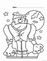Coloring Frankenstein Halloween Pages Monster Kids Printable Print Printabel Bats Activities Color Bride Sheets Scary Adults Colouring Cute Coloriage Getcolorings sketch template