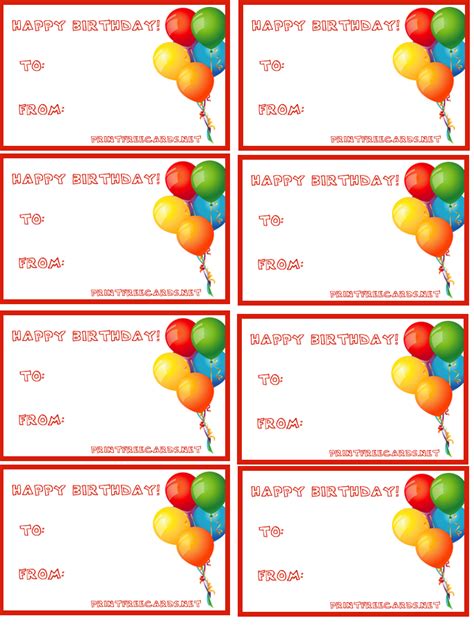 tag  printable tagsparty supplies birthday gift tag