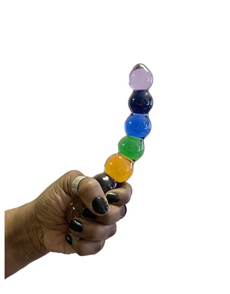 Rainbow Bubble Glass Dildo Early To Bed