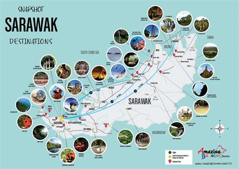 maps  sarawak amazing borneo tours