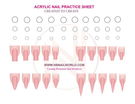 acrylic nail practice sheet