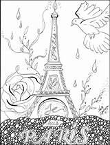 Paris Anti Coloriages Paix Eiffel Esperanza Laety Getcolorings 1017 sketch template