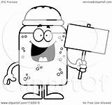 Shaker Salt Mascot Holding Sign Clipart Cartoon Cory Thoman Outlined Coloring Vector Regarding Notes sketch template
