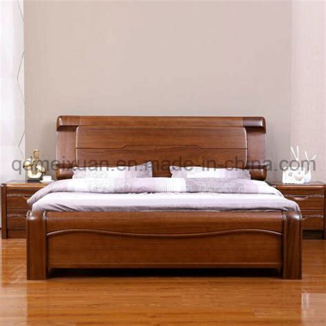 china solid wooden bed modern double beds