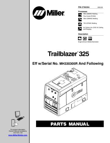 miller trailblazer  gas  arcreach part manual manualzz
