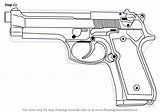 Beretta M9 Draw Drawing Pistol 9mm Step Necessary Improvements Finish Make Pistols Tutorials Drawingtutorials101 sketch template