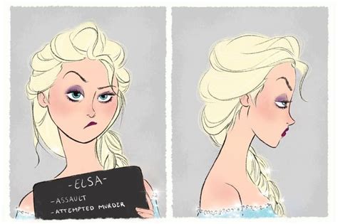 Elsa S Mugshot Best Disney Princess Fan Art Popsugar