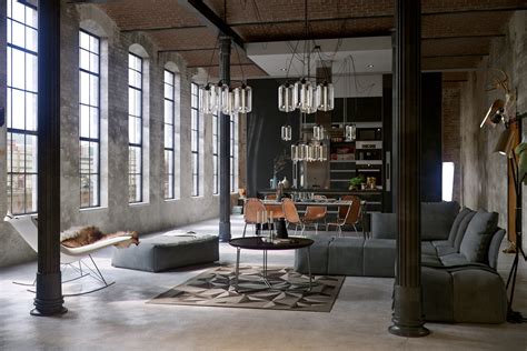 industrial theme  apartment interior design showing  gorgeous  fabulous character roohome