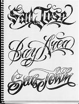 Lettering Chicano Tattoo Script Tattoos Fonts Boog Styles Style Calligraphy Writing Graffiti Cool Font Cursive Gangster Typography Star Vintage Tatoos sketch template