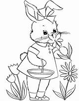 Coloring Pages Bunny Spring Flower Kissing Kids Choose Board Bunnies Getcolorings Cute sketch template