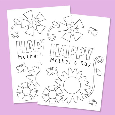 coloring mothers day card