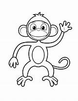 Monkey Coloring Pages Printable Cartoon Monkeys Clipart Cute Kids Clip Print Jumping Colouring Color Preschoolers Swinging Animal Bed Animals Enjoy sketch template