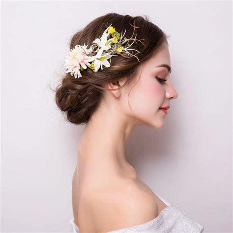 romantic colorful artificial flower ornament hair clip  women hair