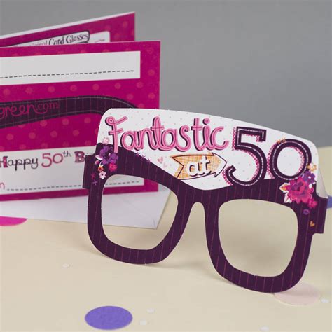 50th Birthday Card Glasses For Her By Tandem Green