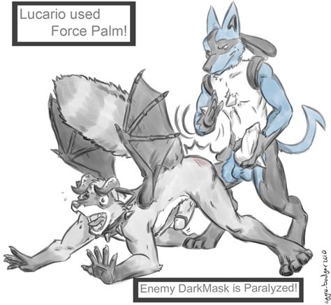 rule 34 all fours anthro color fur furry interspecies lucario male