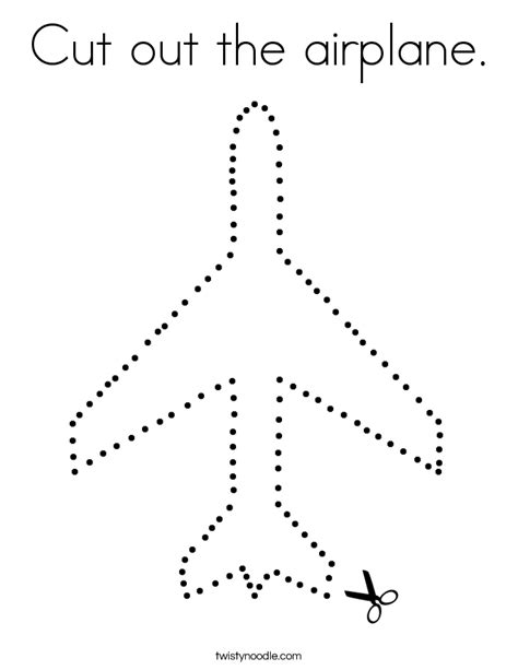 cut   airplane coloring page twisty noodle