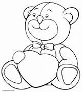 Coloring Bear Teddy Pages Heart Cute Printable Valentine Kids Holding Color Picnic Drawing Getcolorings Sheets Getdrawings Figures Toys Action Books sketch template