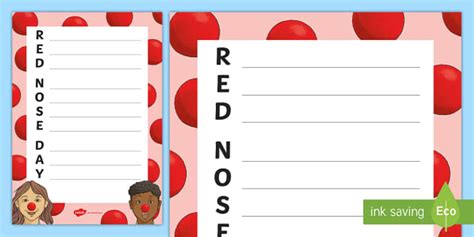 red nose day acrostic poem writing activity primary