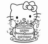 Kitty Hello Birthday Coloring Pages Happy Getcoloringpages sketch template