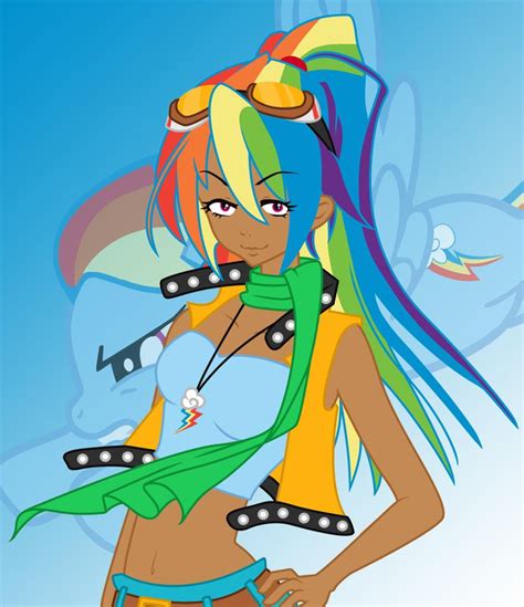 Rainbow Dash Human Colored By Alexkingofthedamned On