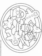Christmas Cookies Coloring Pages Colouring Kids sketch template