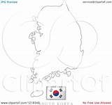 Korea Map South Outline Flag Illustration Clipart Royalty Vector Lal Perera Clipartof Coloring sketch template