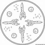 Mandala Planeten Weltraum Raketen Ausmalbild Weltall Auswählen Astronauten sketch template