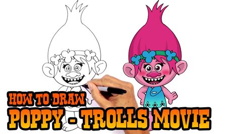 draw poppy trolls youtube