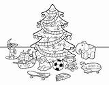 Christmas Toys Coloring Tree Some Coloringcrew sketch template