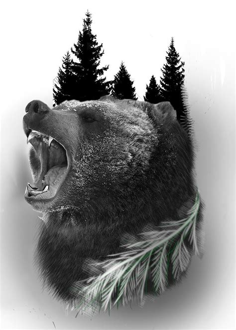 Pin By Роман On мои эскизы Grizzly Bear Tattoos Bear Tattoo Designs