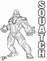 Bigfoot Sasquatch Squatch Rictor Lineart Riolo Pijama Coloringbay Getdrawings sketch template