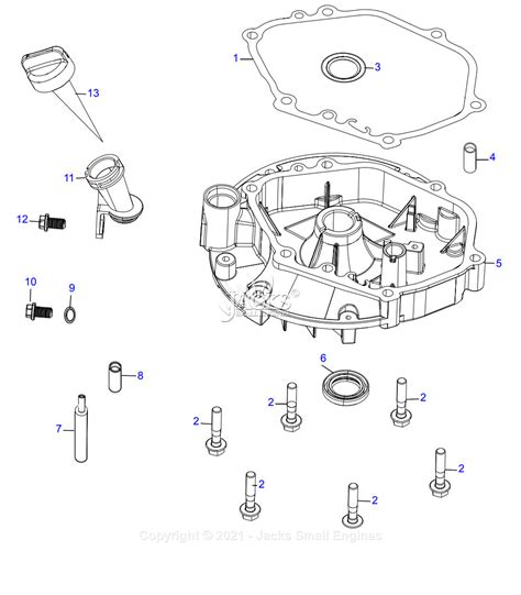 generac  parts diagram  engine  crankcase cover