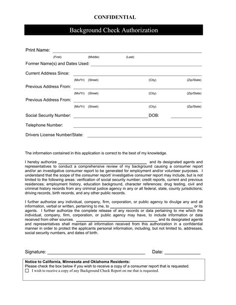 background check form examples   examples