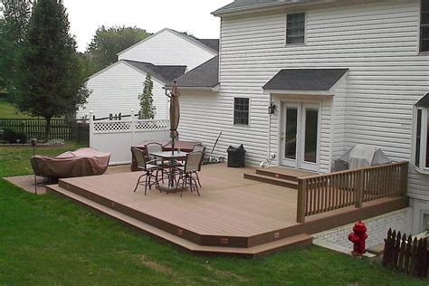 ground level composite deck  patio deck designs decks backyard backyard patio